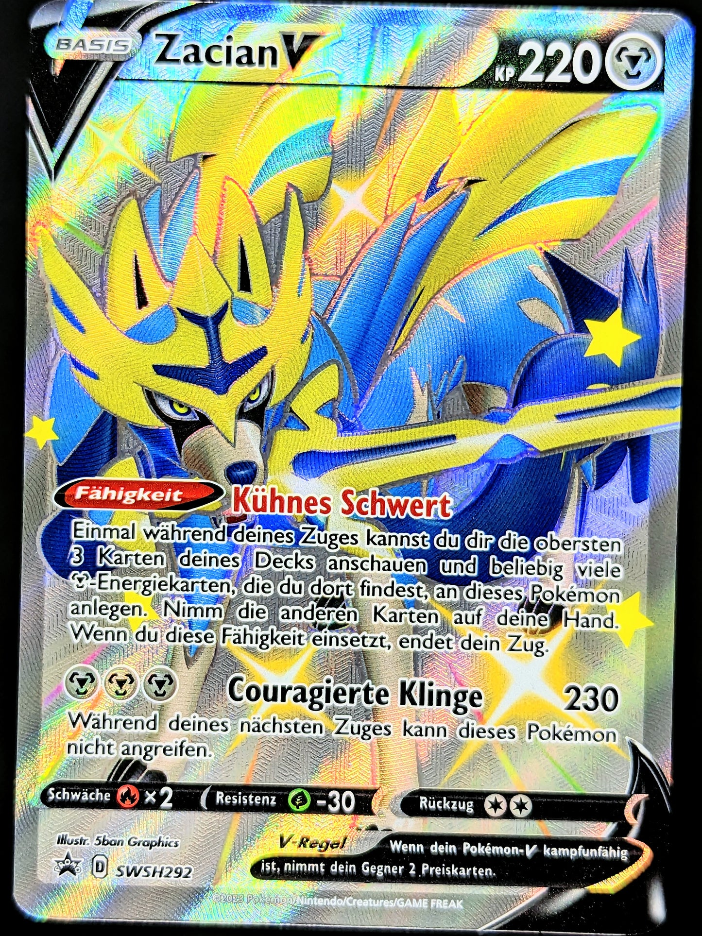 Zacian V Shiny SWSH292 DE