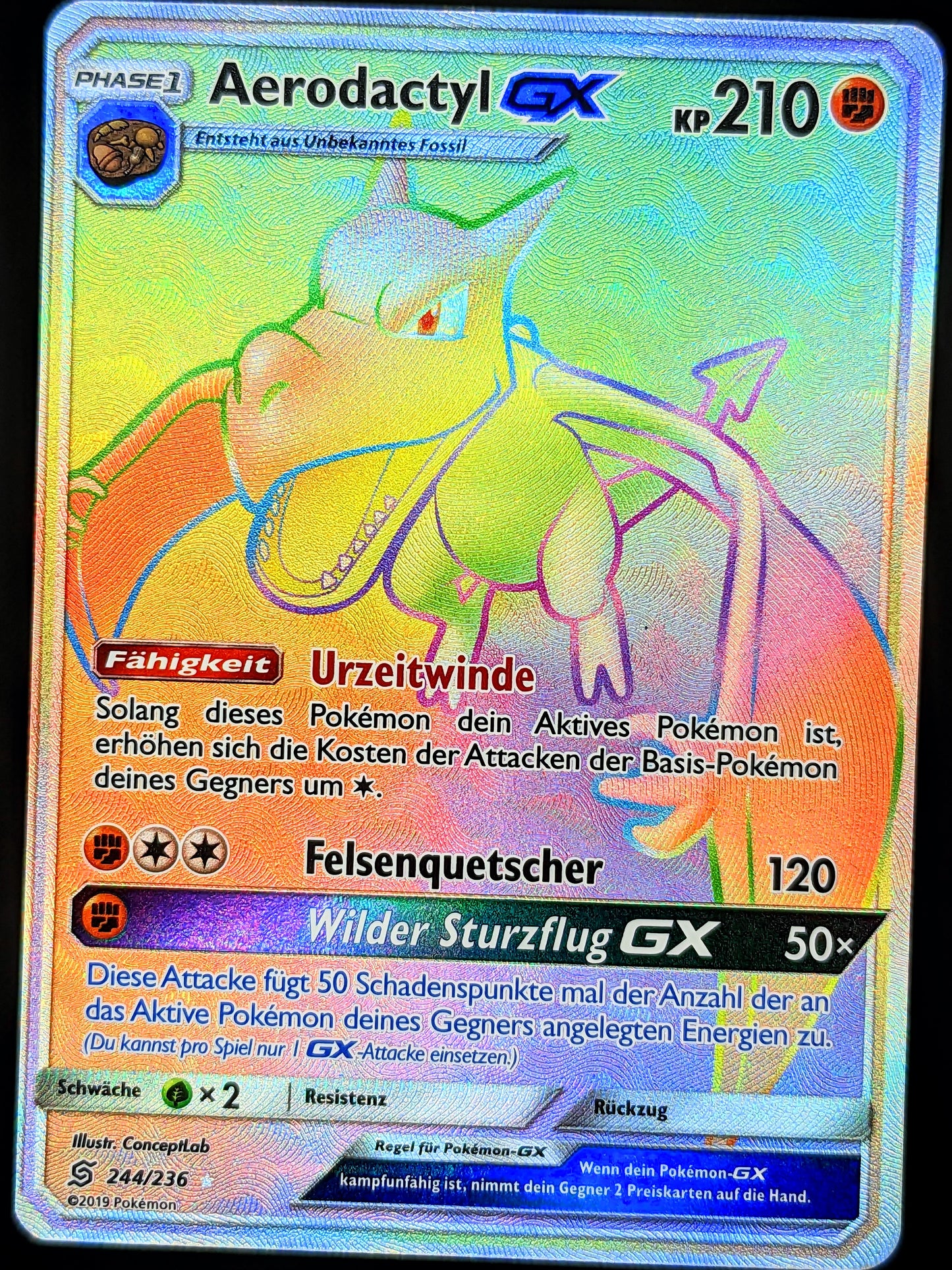 Aerodactyl GX Rainbow 244/236 DE