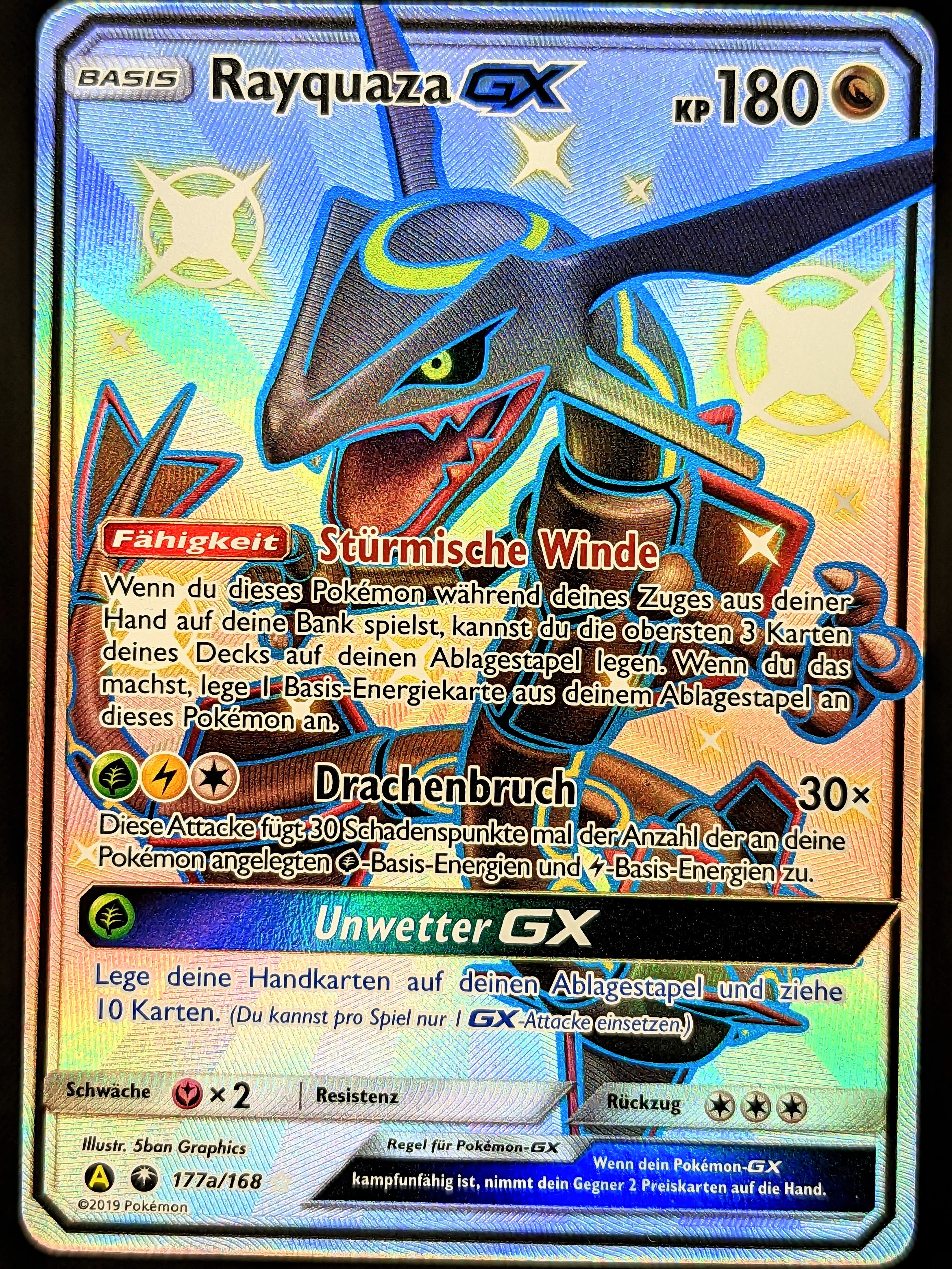 Rayquaza GX Shiny Full Art 177a/168 DE Deckshop.de Rayquaza GX Shiny Full Art 177a/168 DE Deckshop.de
