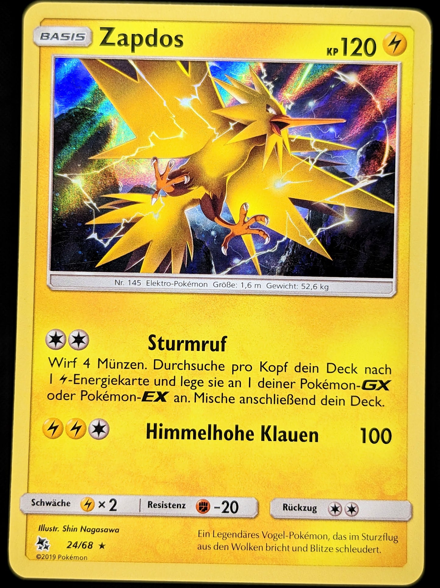 Zapdos Holo 24/68 DE