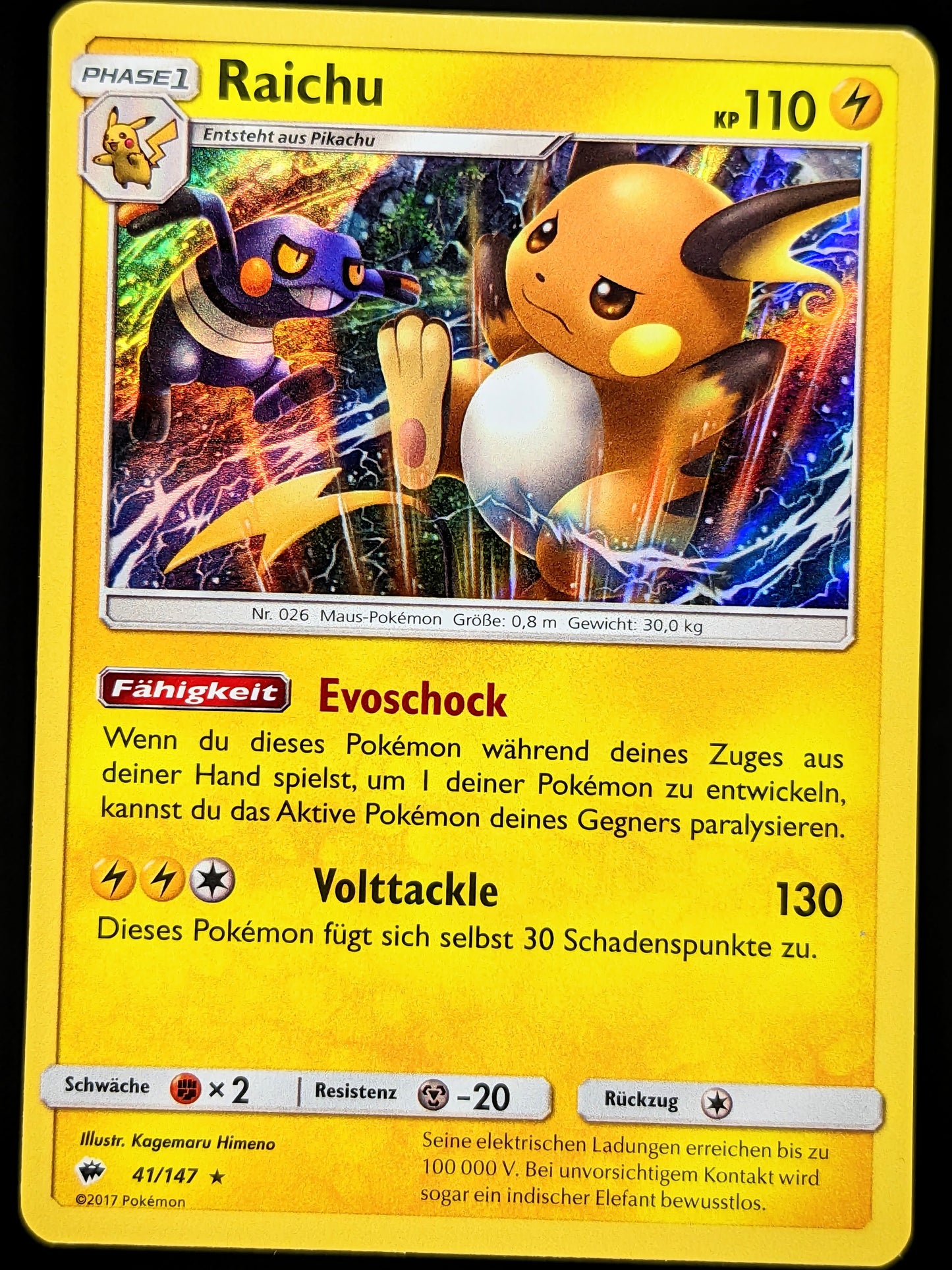 Raichu Holo 41/147 DE