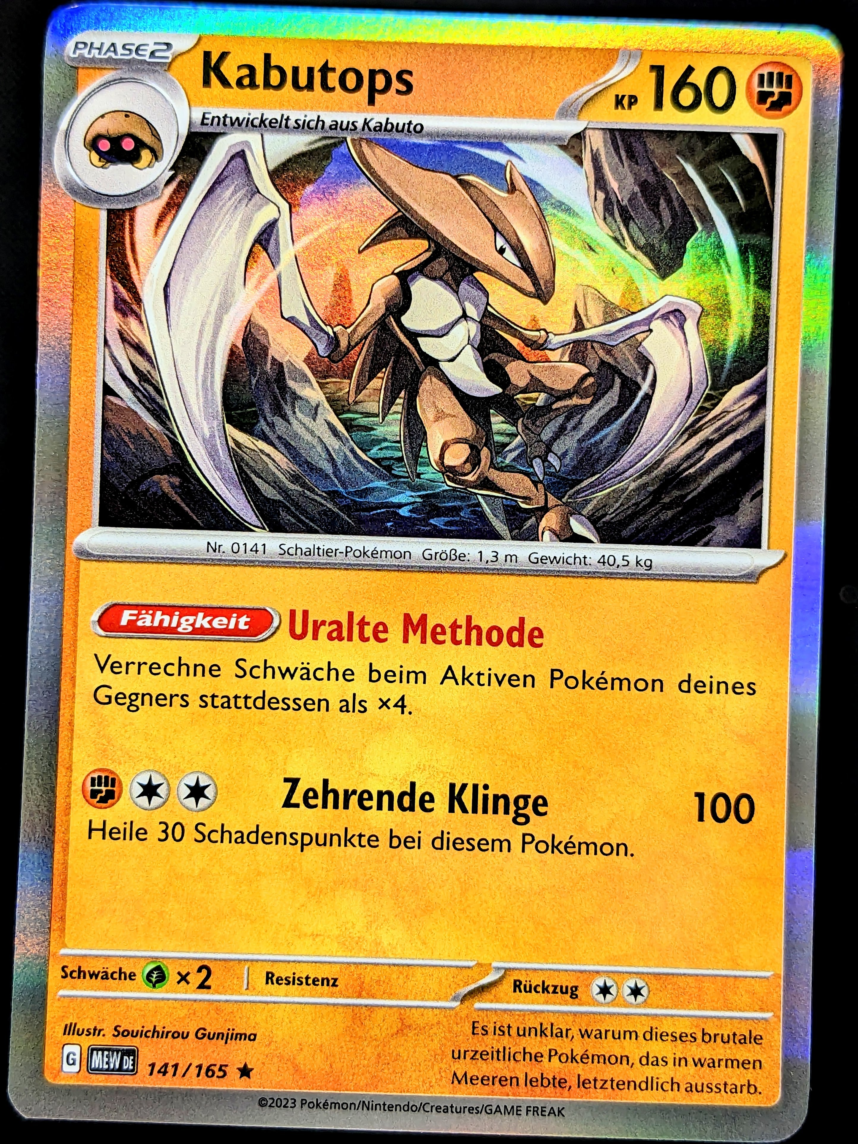 Kabutops Holo 141/165 DE Deckshop.de Kabutops Holo 141/165 DE Deckshop.de