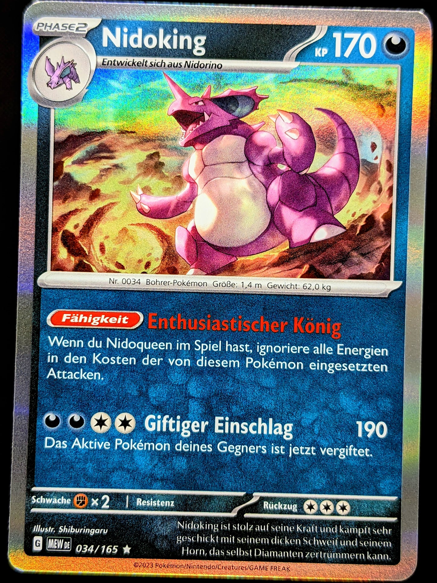 Nidoking Holo 034/165 DE