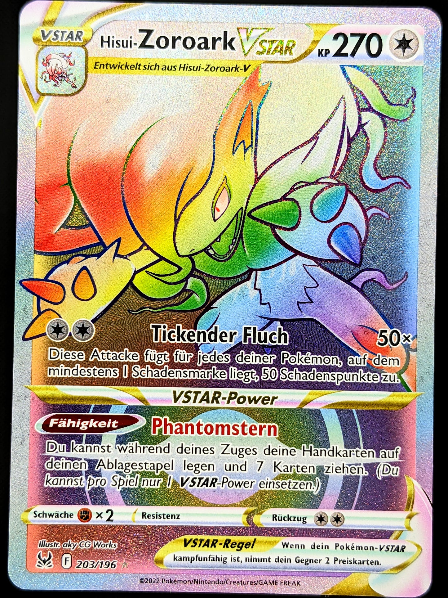 Hisui-Zoroark VStar Rainbow 203/196 DE