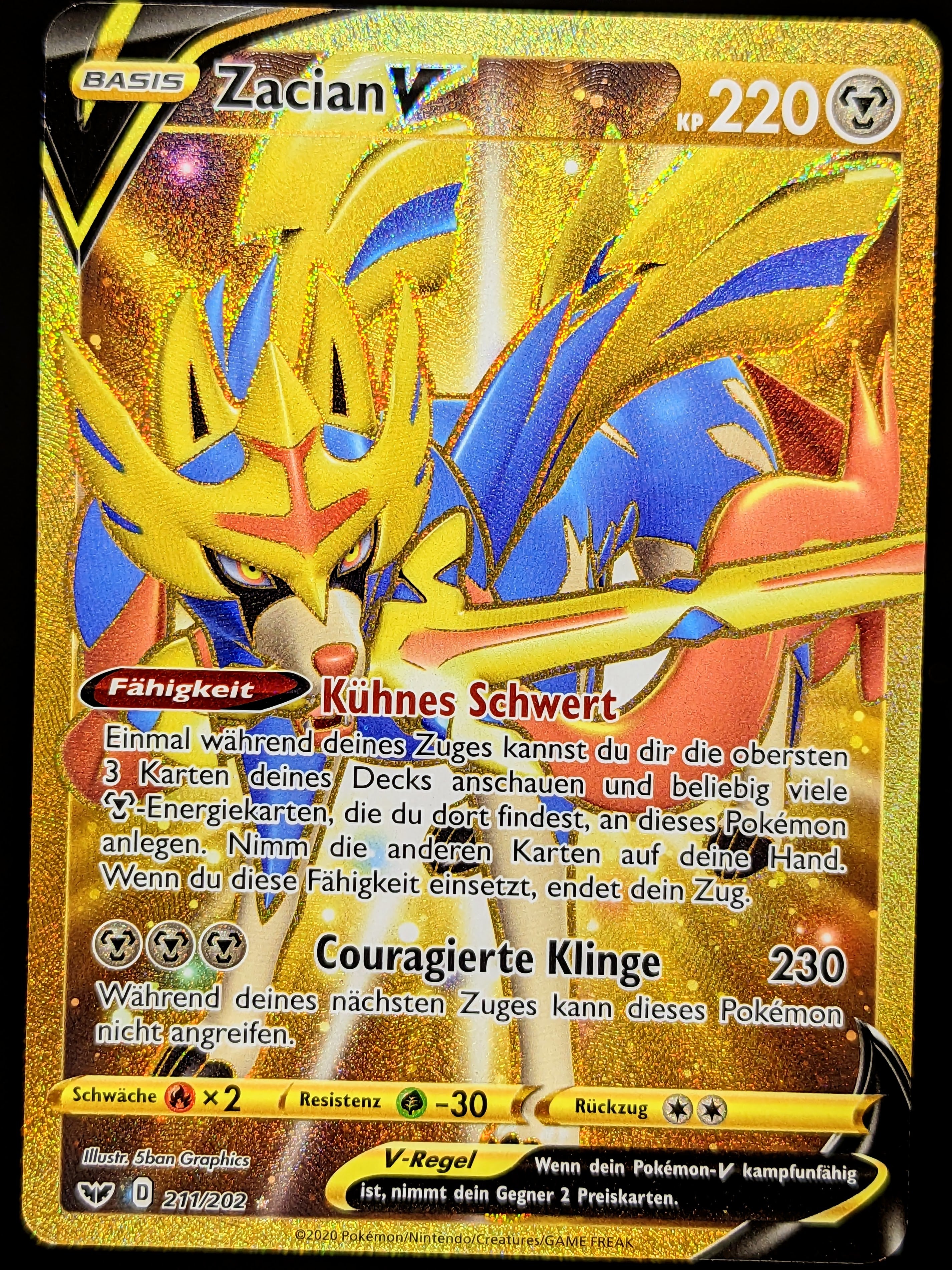 Zacian V Gold 211/202 DE Deckshop.de Zacian V Gold 211/202 DE Deckshop.de