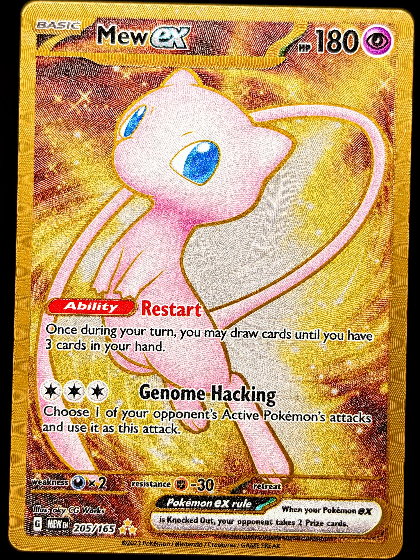 Mew Ex Promo Metallkarte Gold 205/165 EN