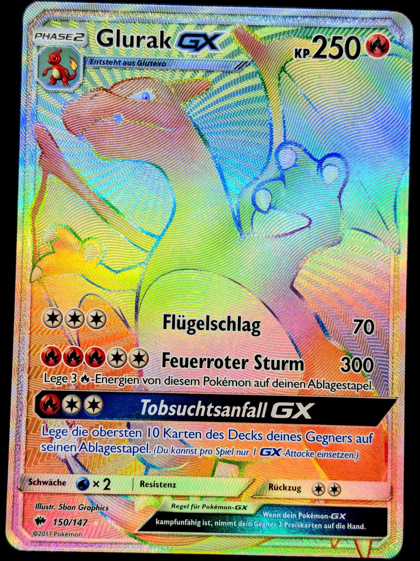 Glurak GX Rainbow 150/147 DE