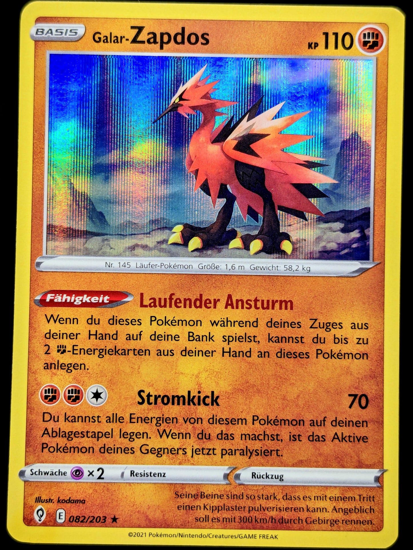 Galar-Zapdos Holo 082/203 DE
