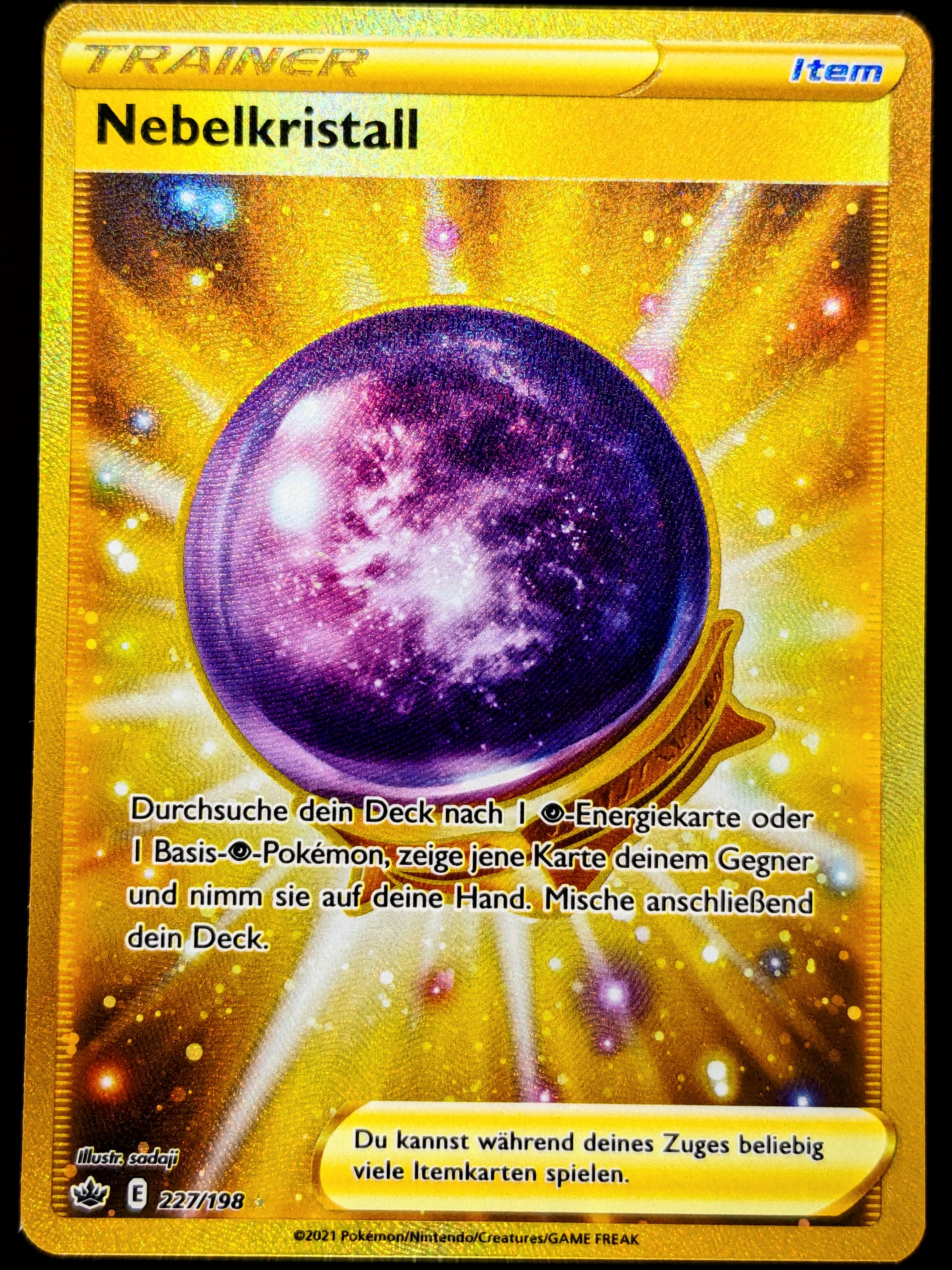 gold fog crystal pokemon card 140/198, Chilling Reign 2021 (N3123) Placeholder Image Provided Nebelkristall Gold 227/198 DE