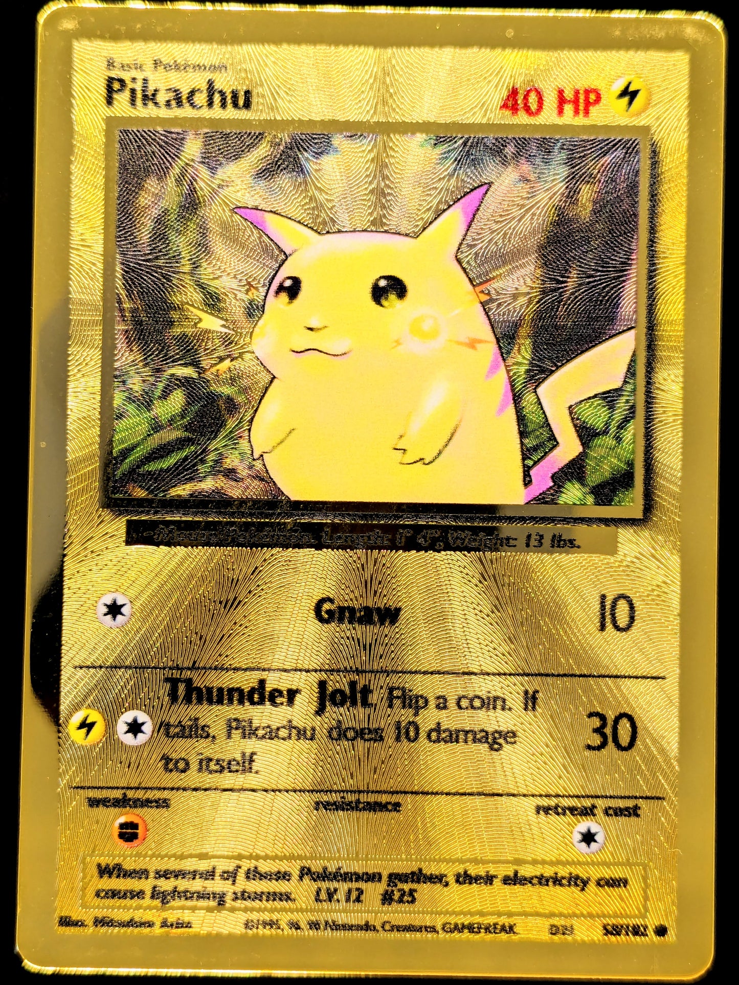 Pikachu Promo Metallkarte Gold 58/102 EN