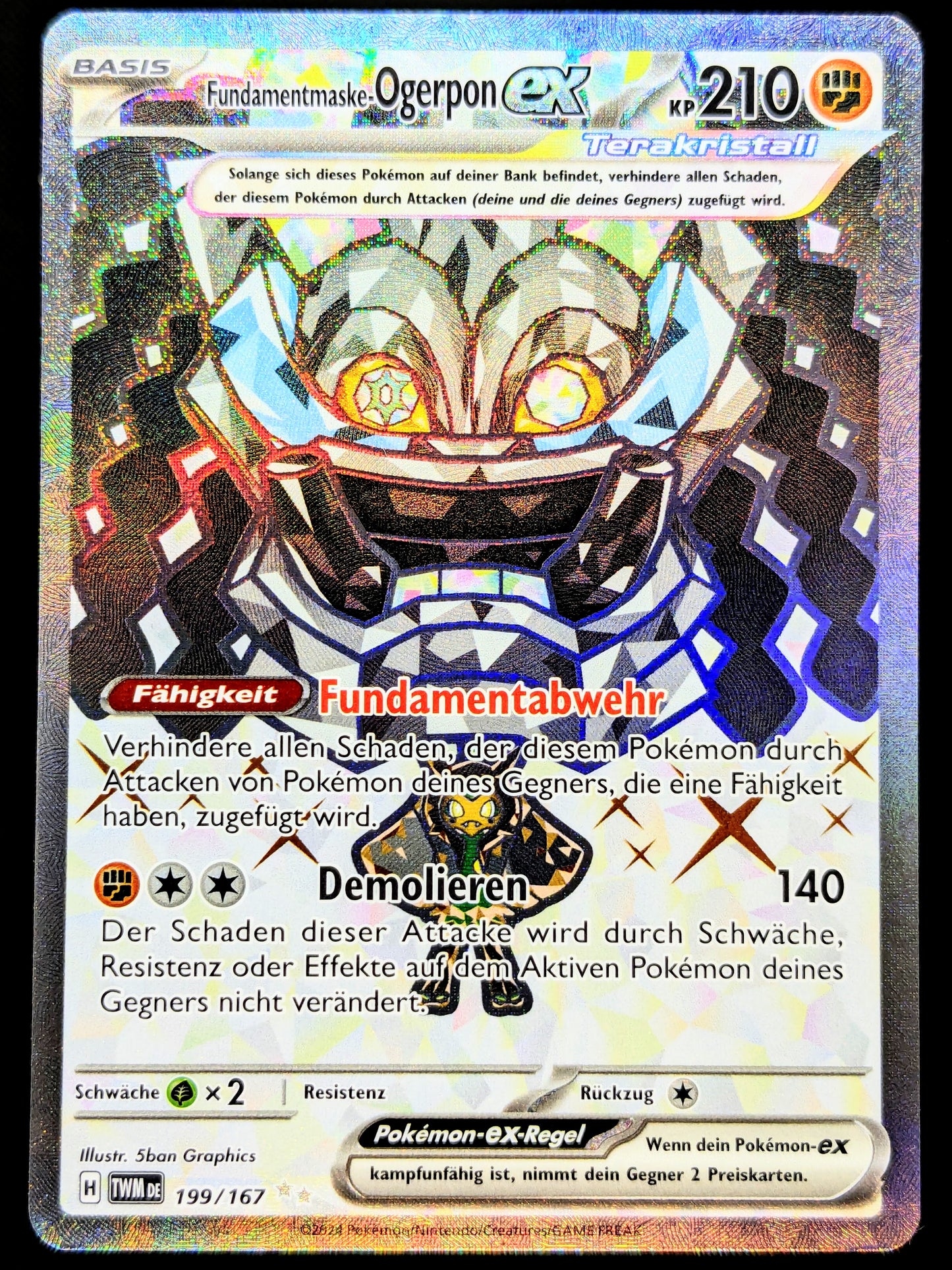 Fundamentmaske-Ogerpon Ex Terakristall Full Art 199/167 DE