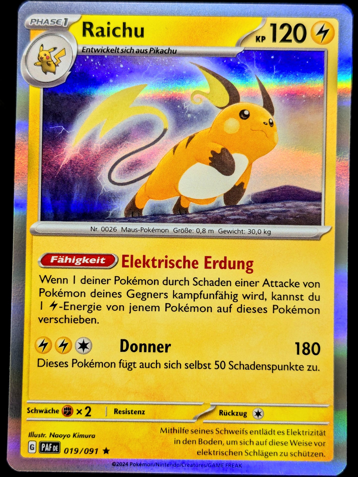 Raichu Holo 019/091 DE