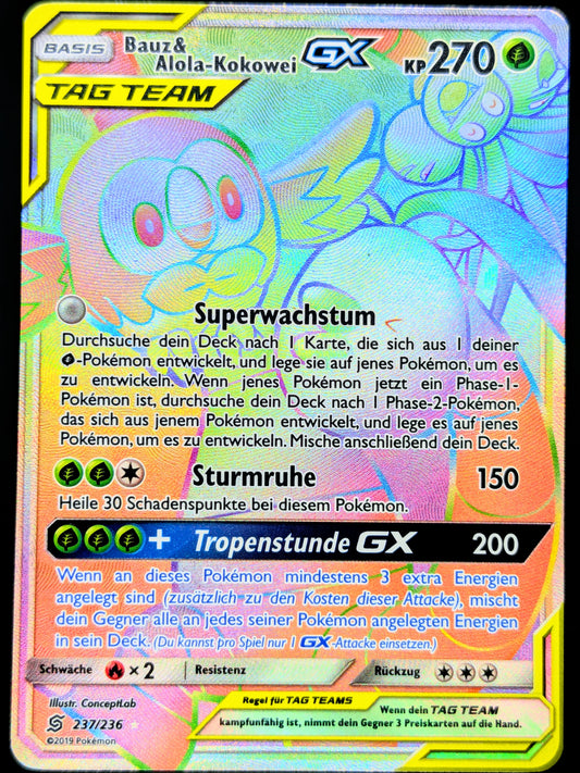 Bauz & Alola-Kokowei GX Tag Team Rainbow 237/236 DE