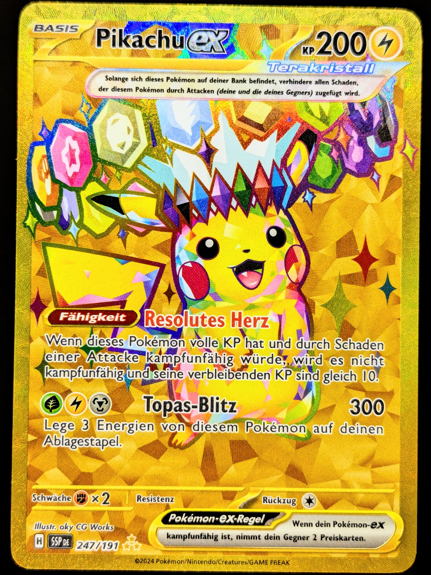 Pikachu Ex Terakristall Gold 247/191 DE