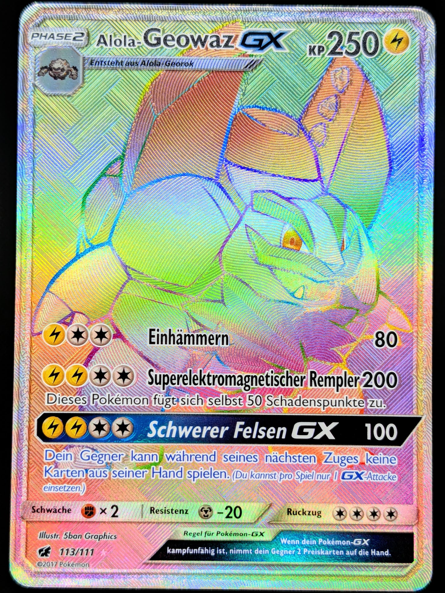 Alola-Geowaz GX Rainbow 113/111 DE
