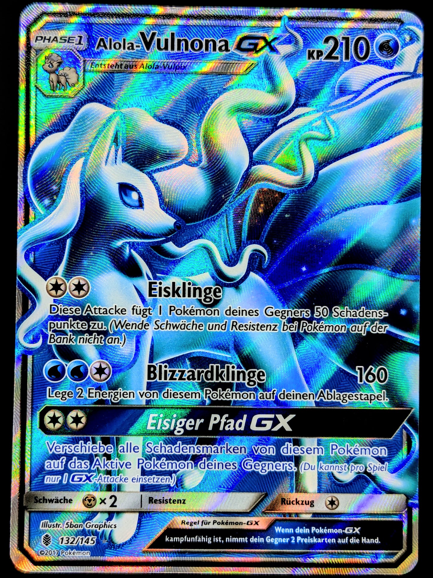 Alola-Vulnona GX Full Art 132/145 DE