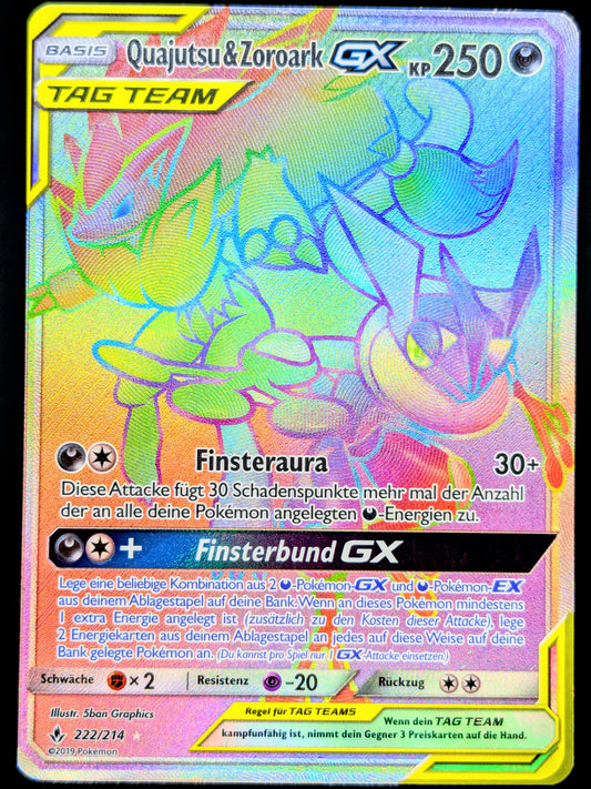 Quajutsu & Zoroark GX Tag Team Rainbow 222/214 DE