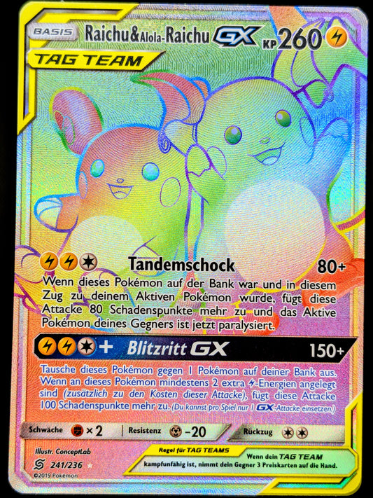 Raichu & Alola-Raichu GX Tag Team Rainbow 241/236 DE