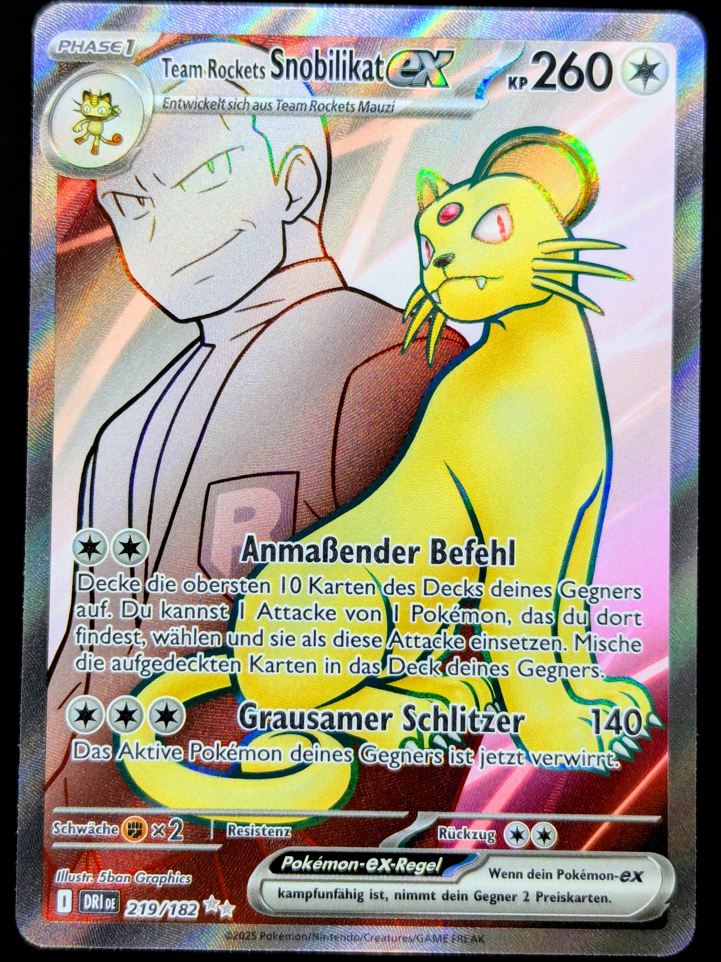 Team Rockets Snobilikat Ex Full Art 219/182 DE