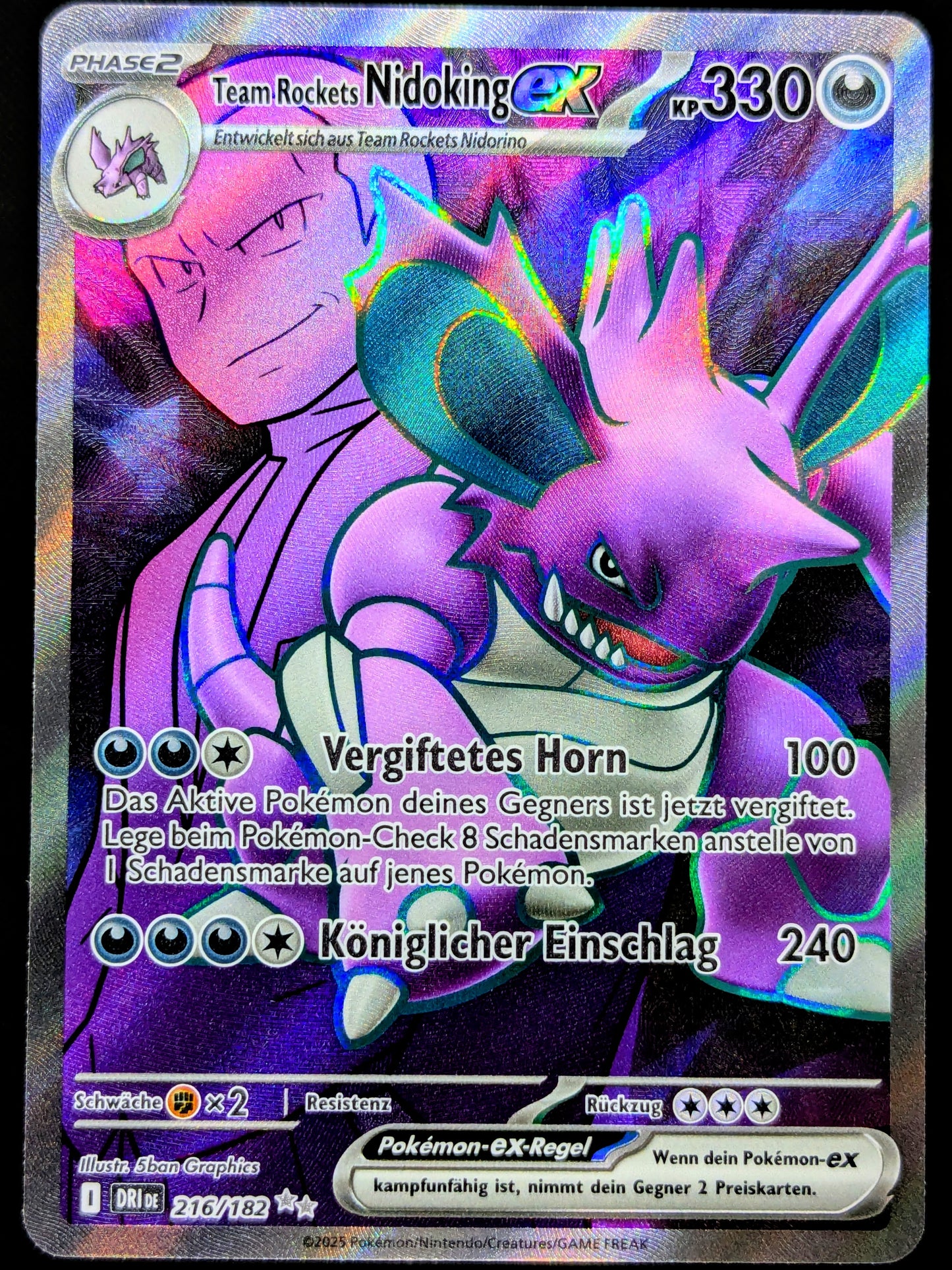 Team Rockets Nidoking Ex Full Art 216/182 DE