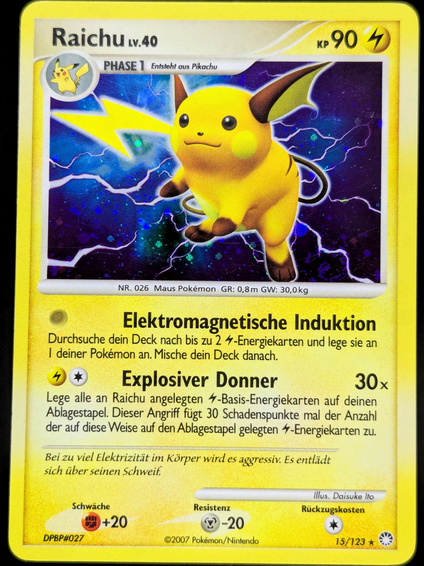 Raichu LV. 40 Holo 15/123 DE