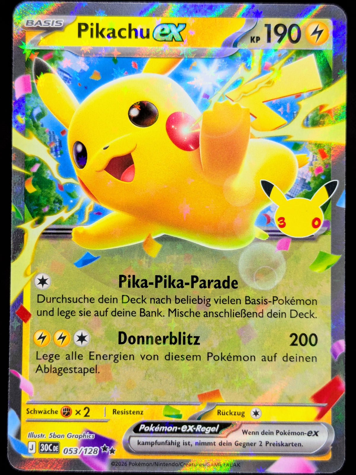 Pikachu Ex 053/128 DE