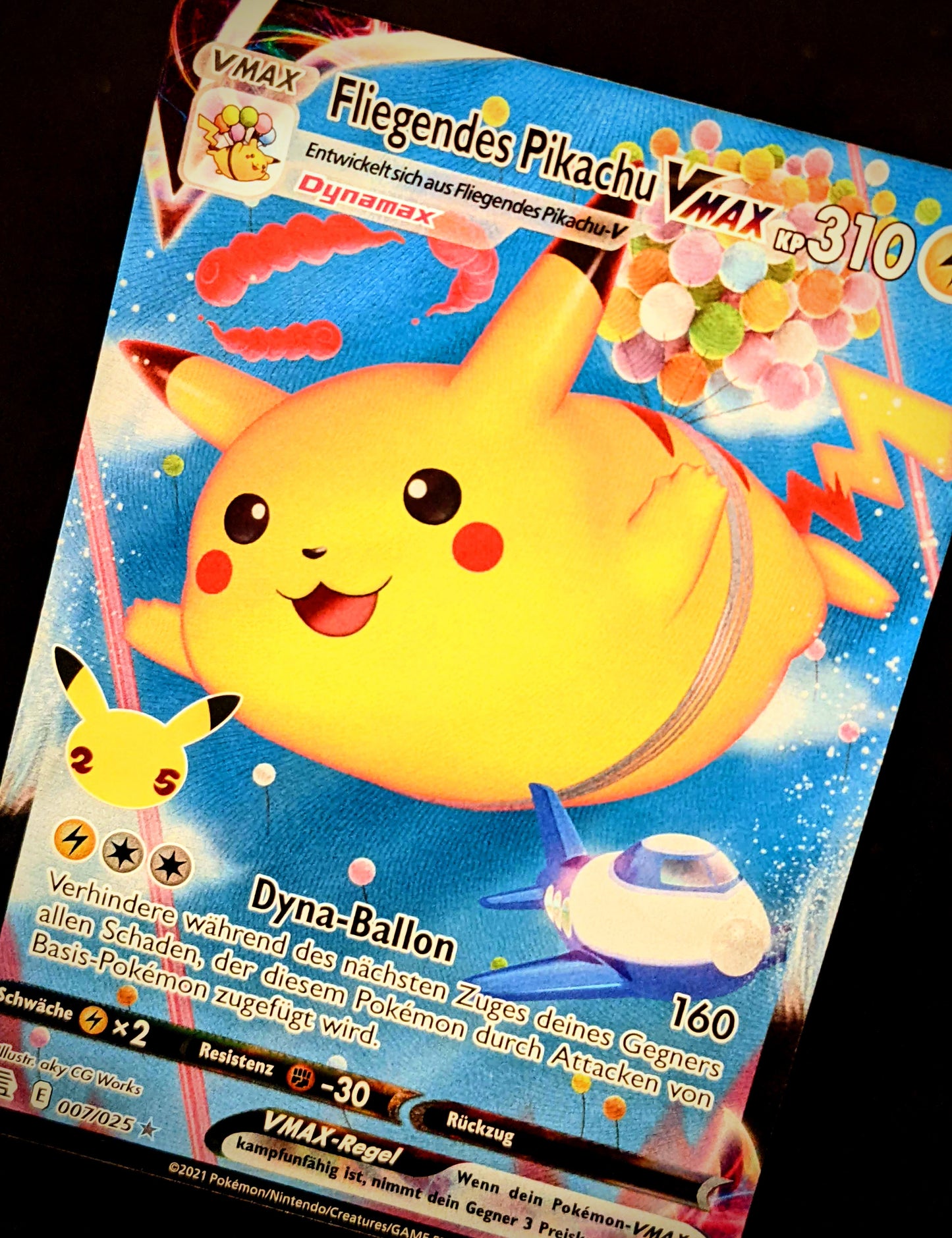 Fliegendes Pikachu VMax 007/025 DE