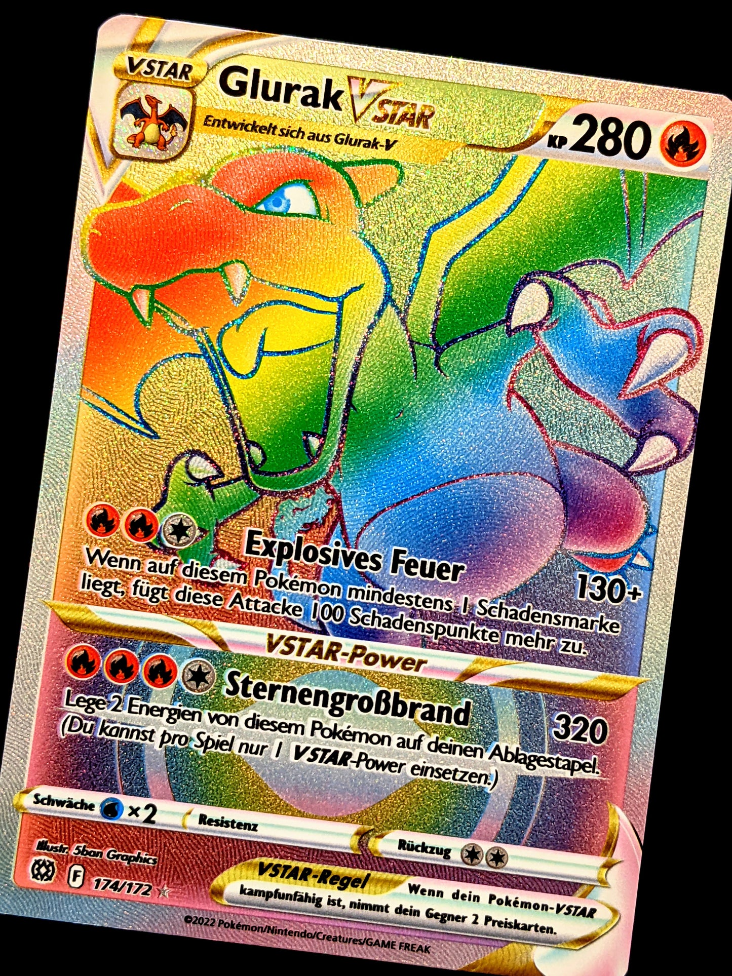 Glurak VStar Rainbow 174/172 DE