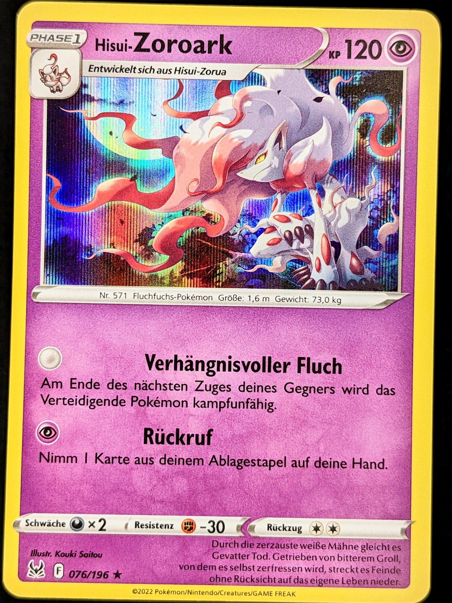 Hisui-Zoroark Holo 076/196 DE