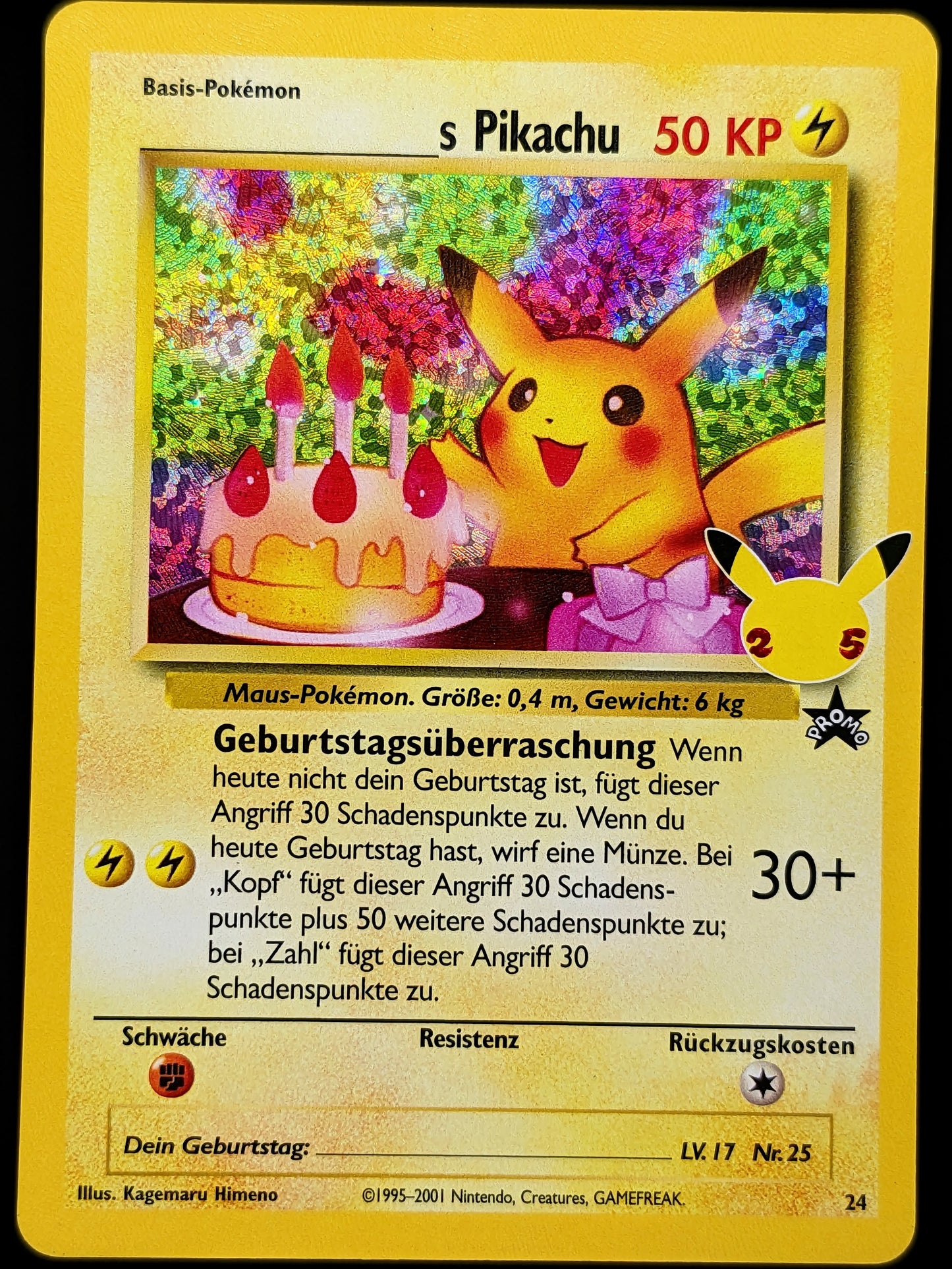 Geburtstags Pikachu 24 Promo DE