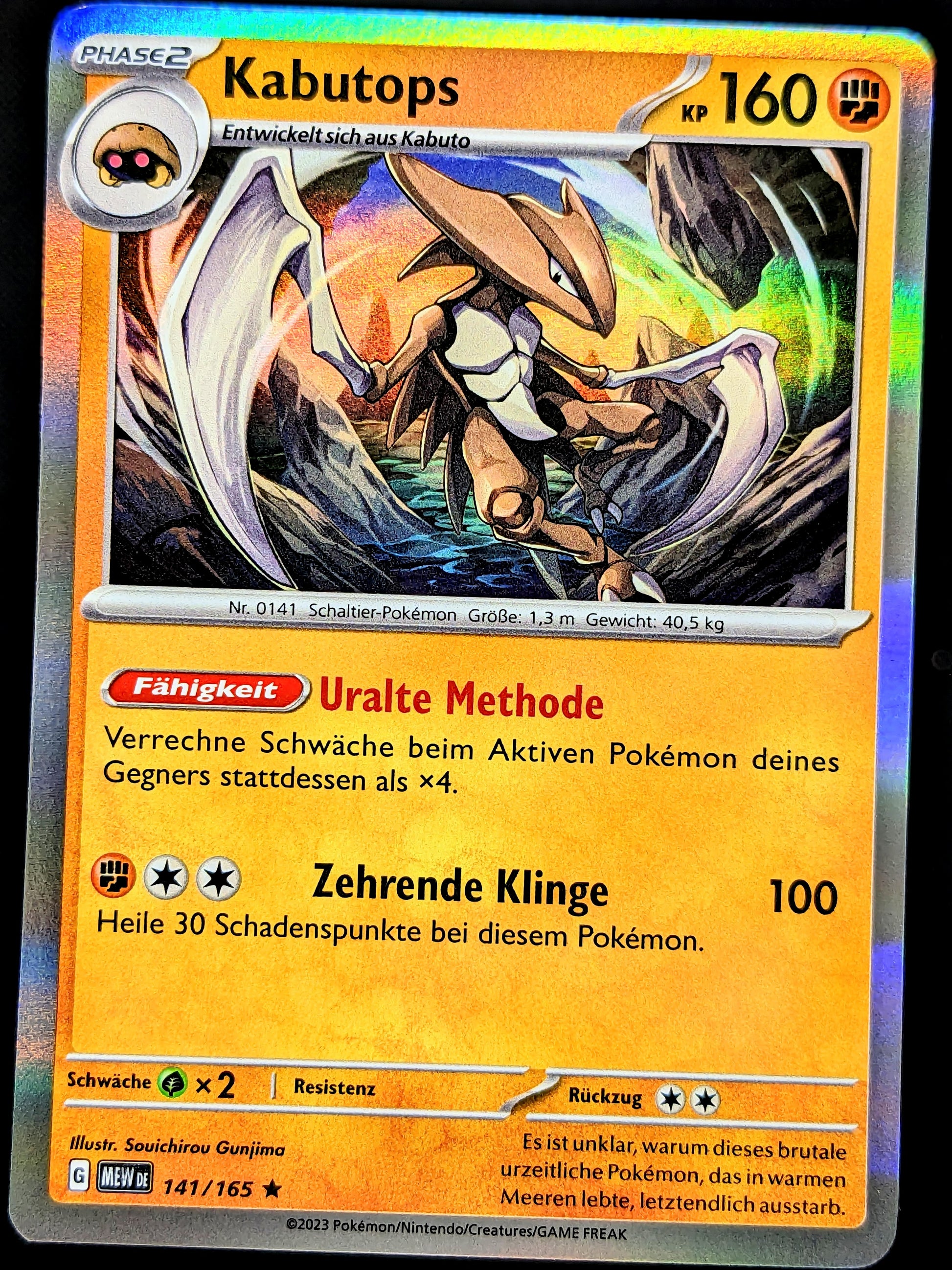Kabutops Holo 141/165 DE Deckshop.de Kabutops Holo 141/165 DE Deckshop.de