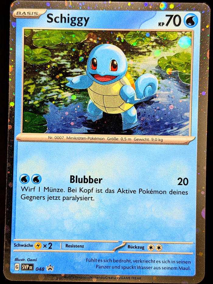 schiggy pokemon card Holo SVP048 DE – Spice Level:Spicy Photos are ours of PIP Yuriko skipping commander tax