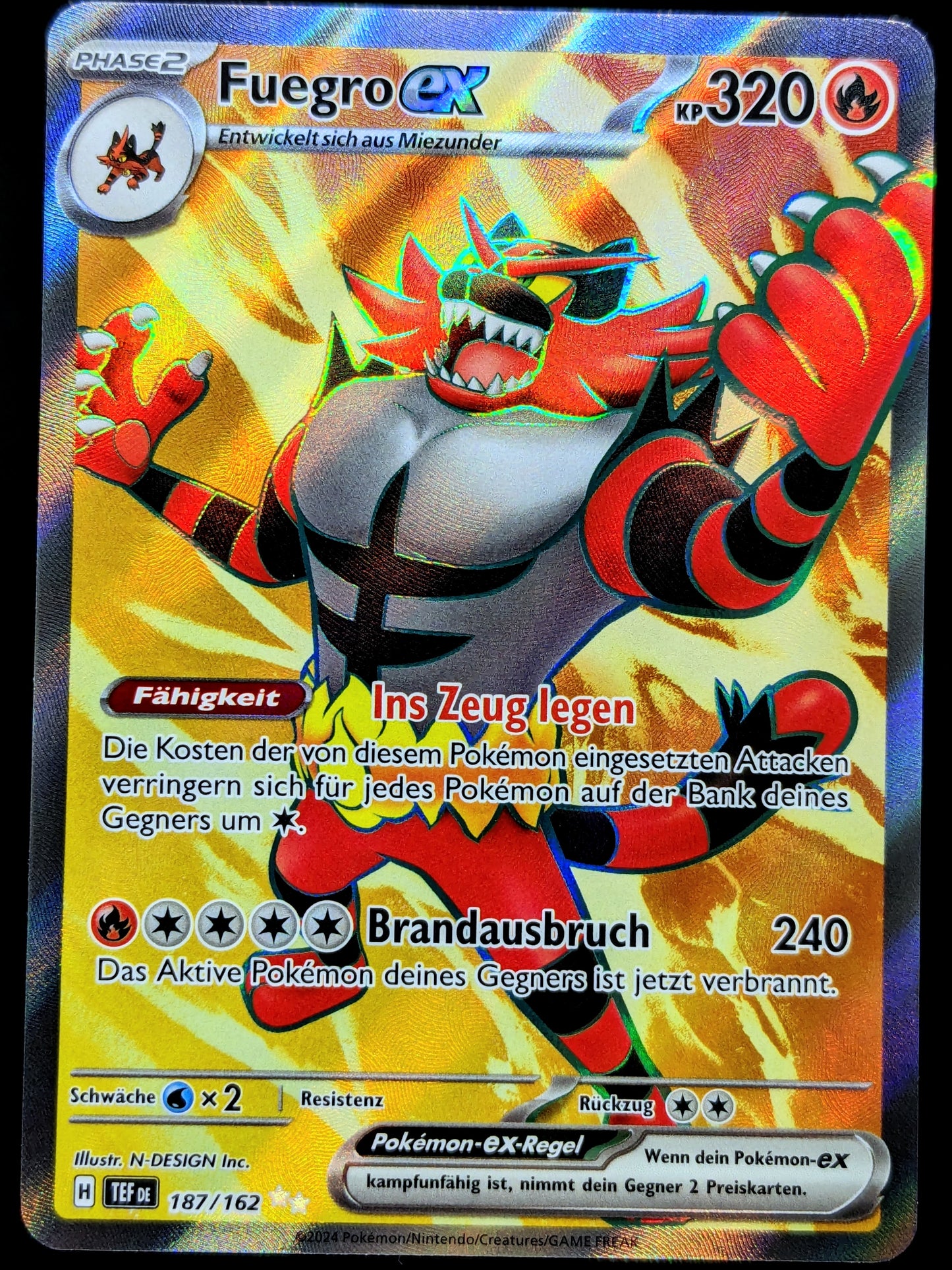 Fuegro Ex Full Art 187/162 DE