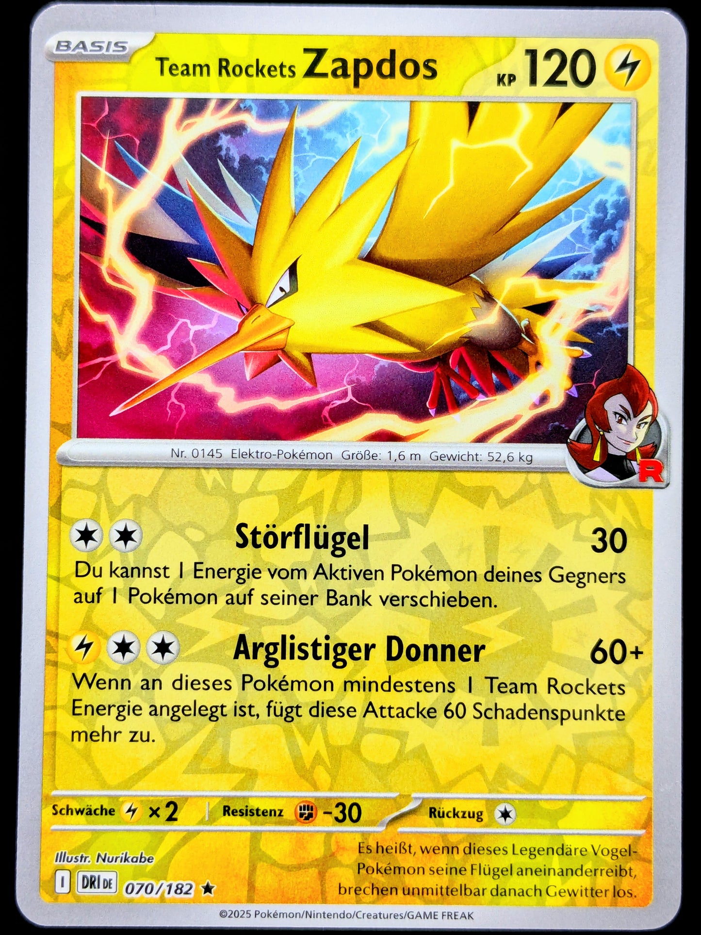 Team Rockets Zapdos Holo 070/182 DE