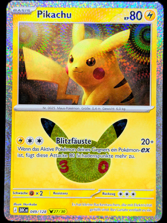 Pikachu 049/128 27/30 DE