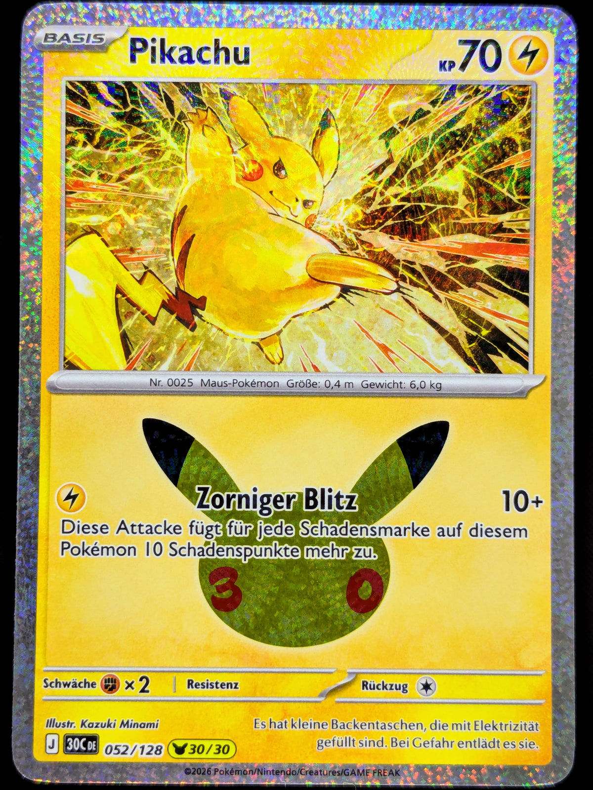 Pikachu 052/128 30/30 DE