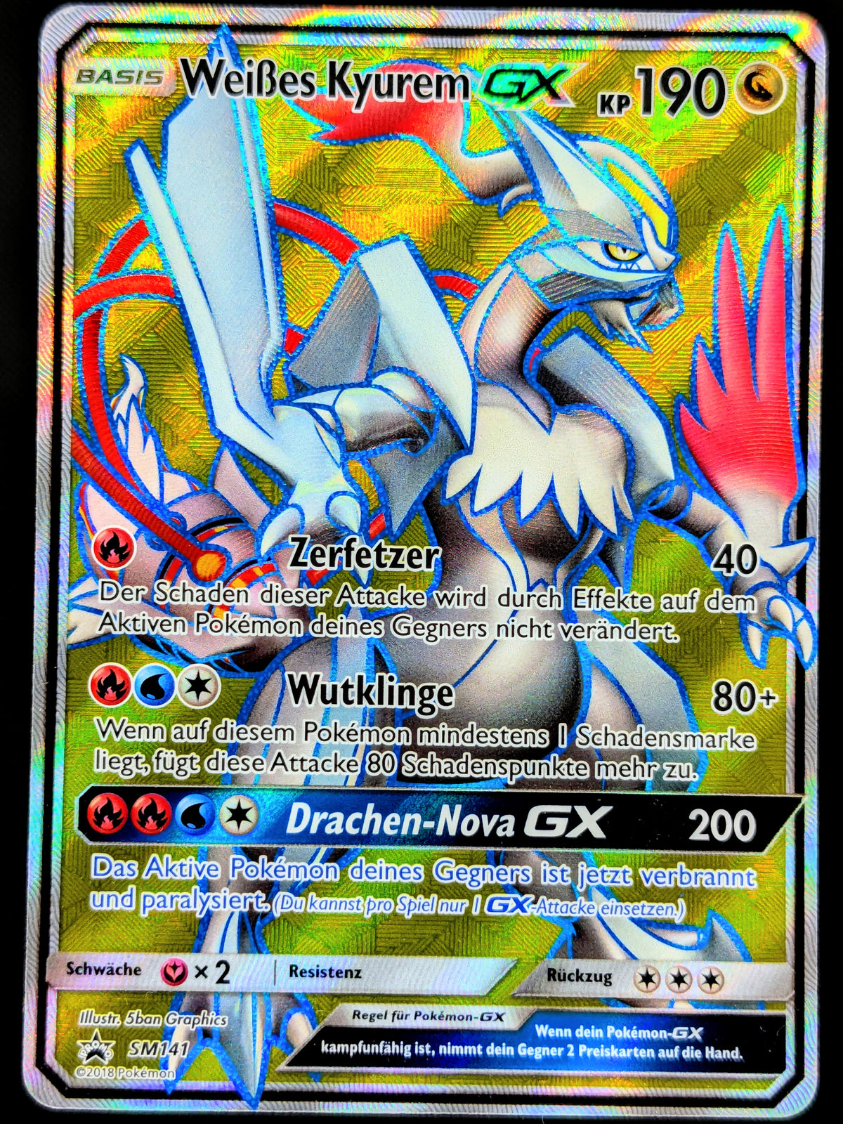 Weißes Kyurem GX Promo SM141 DE