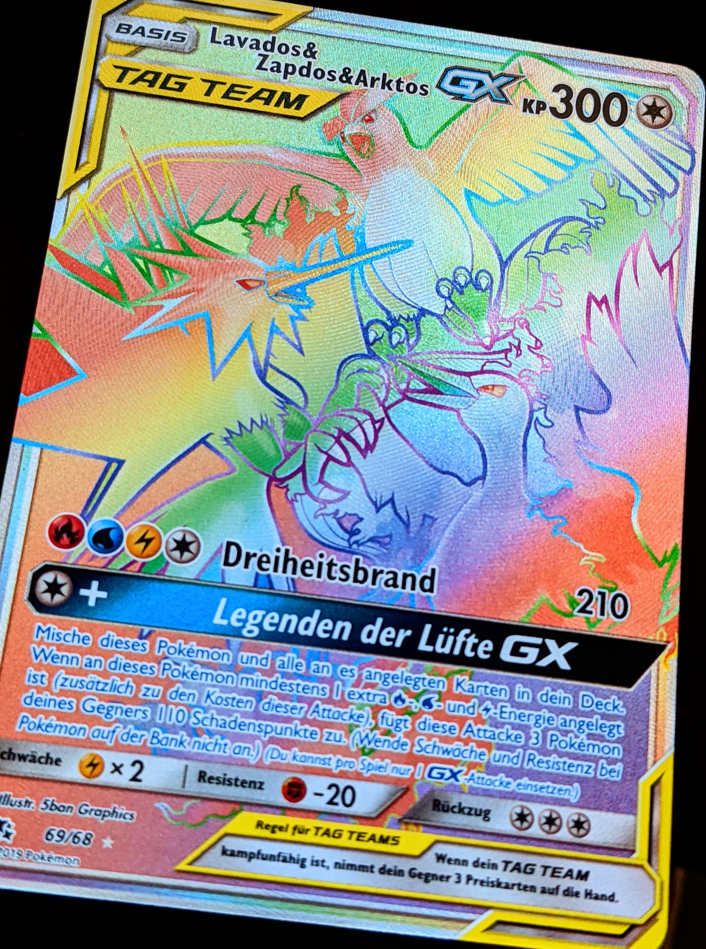 Lavados & Zapdos & Arktos GX Tag Team Rainbow 69/68 DE