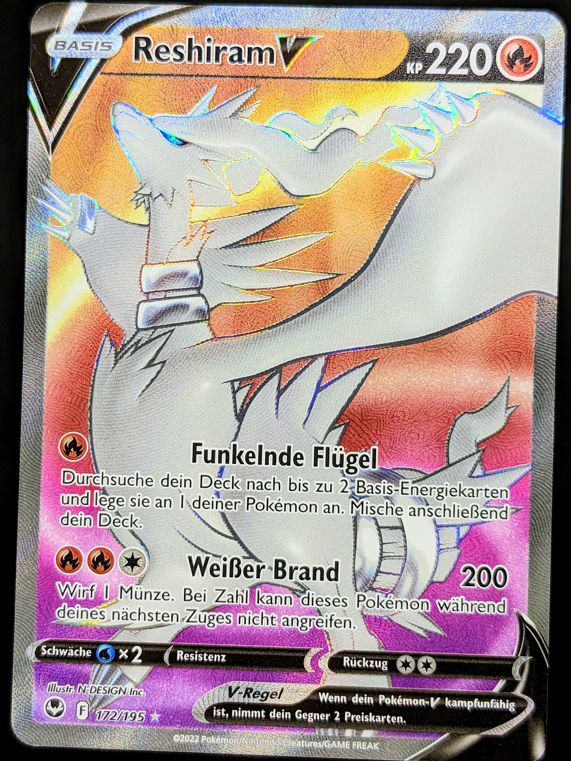 Reshiram V Full Art 172/195 DE Deckshop.de Reshiram V Full Art 172/195 DE Deckshop.de